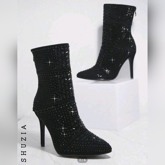 Shein rhinestone boots size 10 - Picture 1 of 2